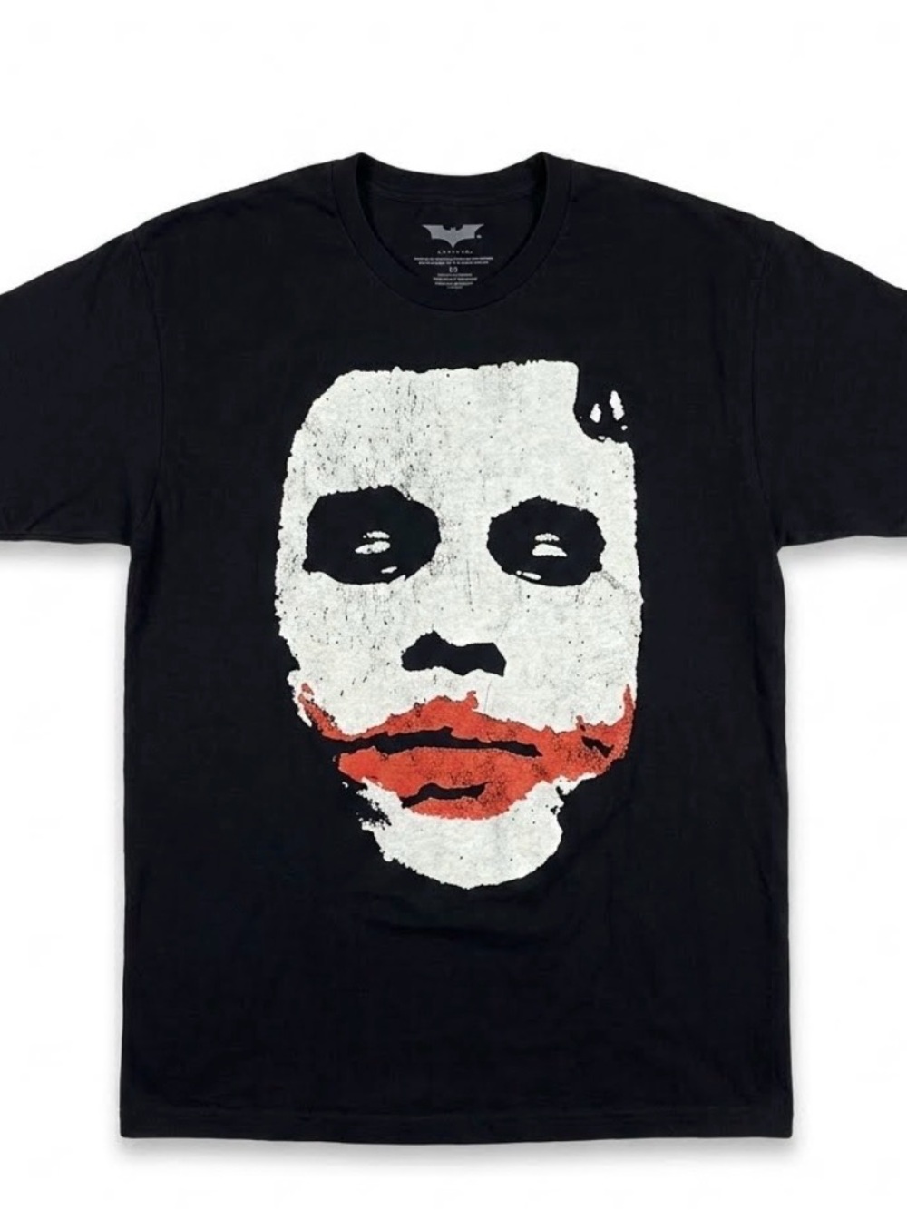 DC joker Batman Black Short Sleeve Tee with White and Red Graphic Face 2x